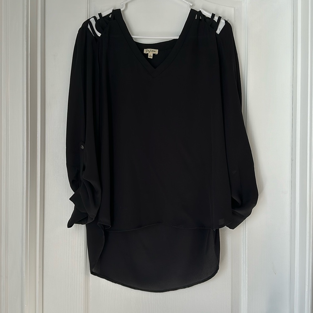Lily White V Neck Blouse Size XL